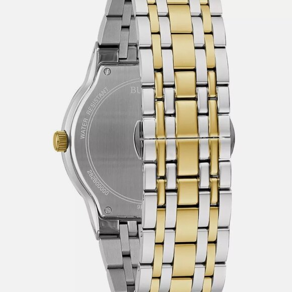 Bulova Men's Day Date 40mm Diamond Silver Gold Watch - Picture 3 of 4